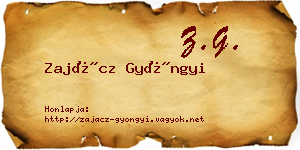 Zajácz Gyöngyi névjegykártya